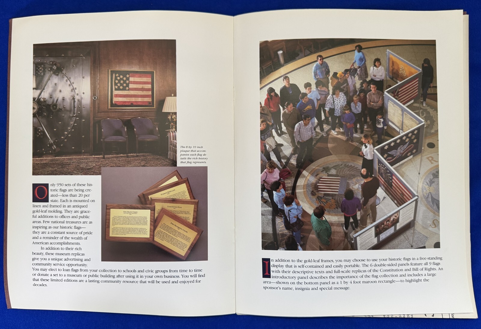 Vintage 1987 Gallery of the Republic Historic Flags of the United States Hotel