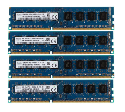 4x SK Hynix 4 GB 2Rx8 DDR3 1333 PC3-10600 MHz 240PIN DIMM Desktop Speicher RAM。