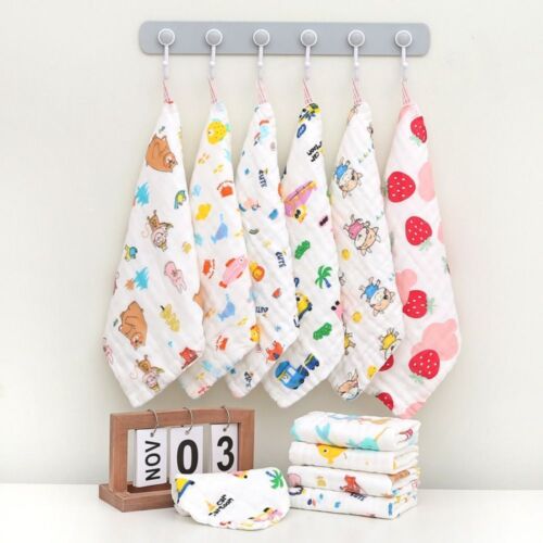 Soft Cartoon Cotton Feeding Towel Cotton Bibs Absorbent Saliva  Infant - Picture 1 of 16