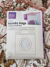 2 Pack White Mesh Laundry Bags, EASY HOME