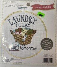 DIMENSIONS Cross Stitch Kit LAUNDRY TODAY OR NAKED TOMORROW 6  HOOP NOS