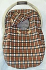 Infant Car Seat Carrier Cover New Handmade Fleece Brown Plaid