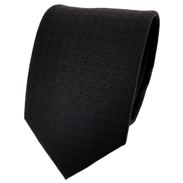SchöNe Feine Tigertie Designer Krawatte Schwarz Uni Gemustert - Binder Tie-image