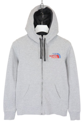 The North Face Kapuzenpulli Damen M Reißverschluss Kapuze Taschen Mischung Grau