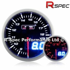 Prosport 52 mm Dual Display gelb/weiß Schrittmotor 12 V Volt Spannungsmesser