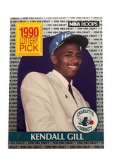 Excellent: Vintage 1990-91 NBA HOOPS Kendall Gill  Charlotte Hornets Rookie Card