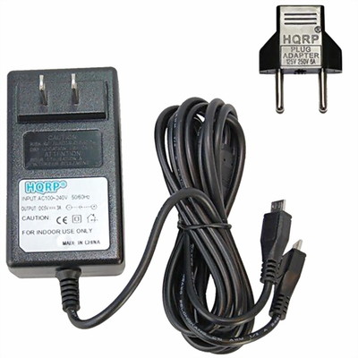 HQRP Dual micro USB AC Adapter for Logitech Rechargeable Trackpad T651 / T-R003