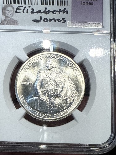 1982-D 50c Washington Commemorative Silver Half Dollar - Jones - NGC GEM UNC - Picture 4 of 6