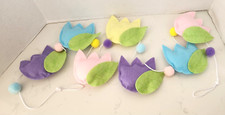 Pastel Color Padded Felted Spring Easter Flowers 72" Garland