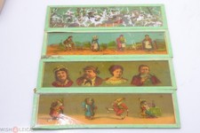   MAGIC LANTERN, PROJECTION, PROJECTOR PICTURE SLIDES 4 GLASS  GERMAN, FRENCH  