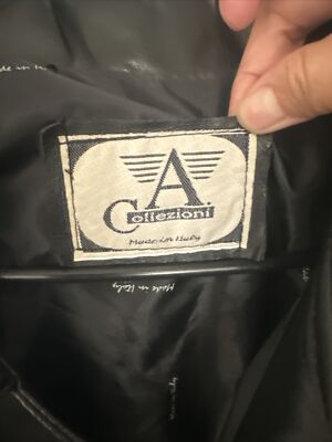 ARMANICOLLEZIONI（ ブラック レザージャケット 中古・古着通販】ARMANI COLLEZIONI (アルマーニ コレツィオーニ