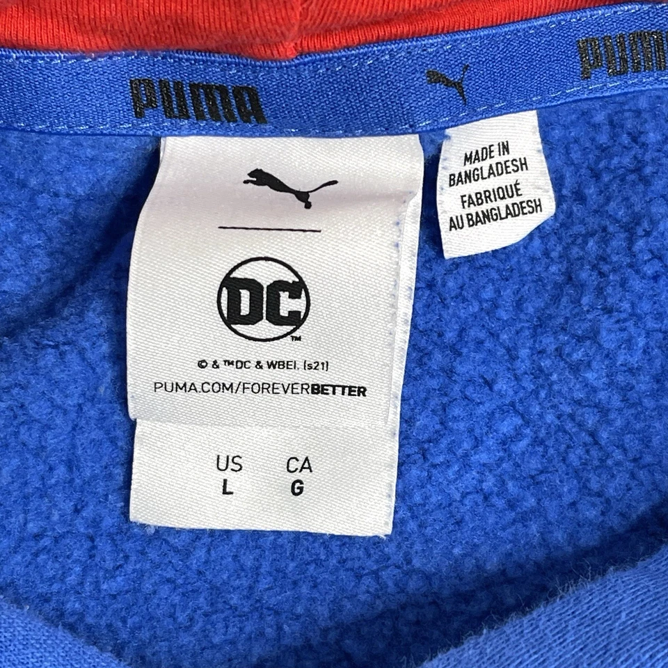 Puma DC Liga de la Justicia Sudadera con Capucha Jóvenes Niños Grande Azul Superman Sudadera con Capucha Foto 3 de 4