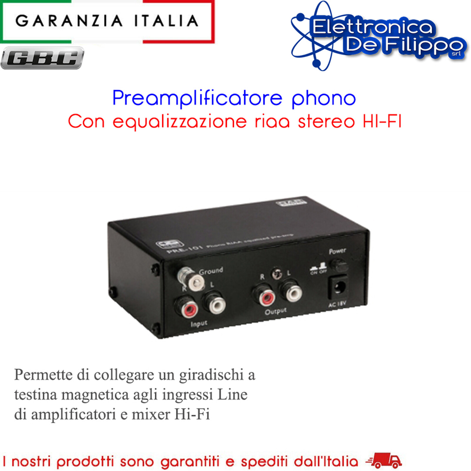 Preamp Phono RIAA Stereo per Testine MM | Preamplificatore Hi-Fi Metallo