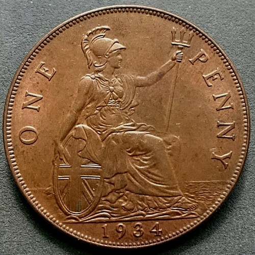 1934 PENNY GEORGE V SOME LUSTRE.