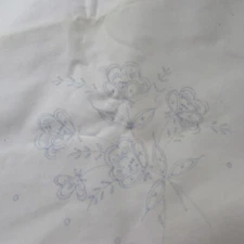 NOS UNCUT PILLOWCASE Stamp to Embroider Printed Floral  BODY PILLOW 62 x 21"
