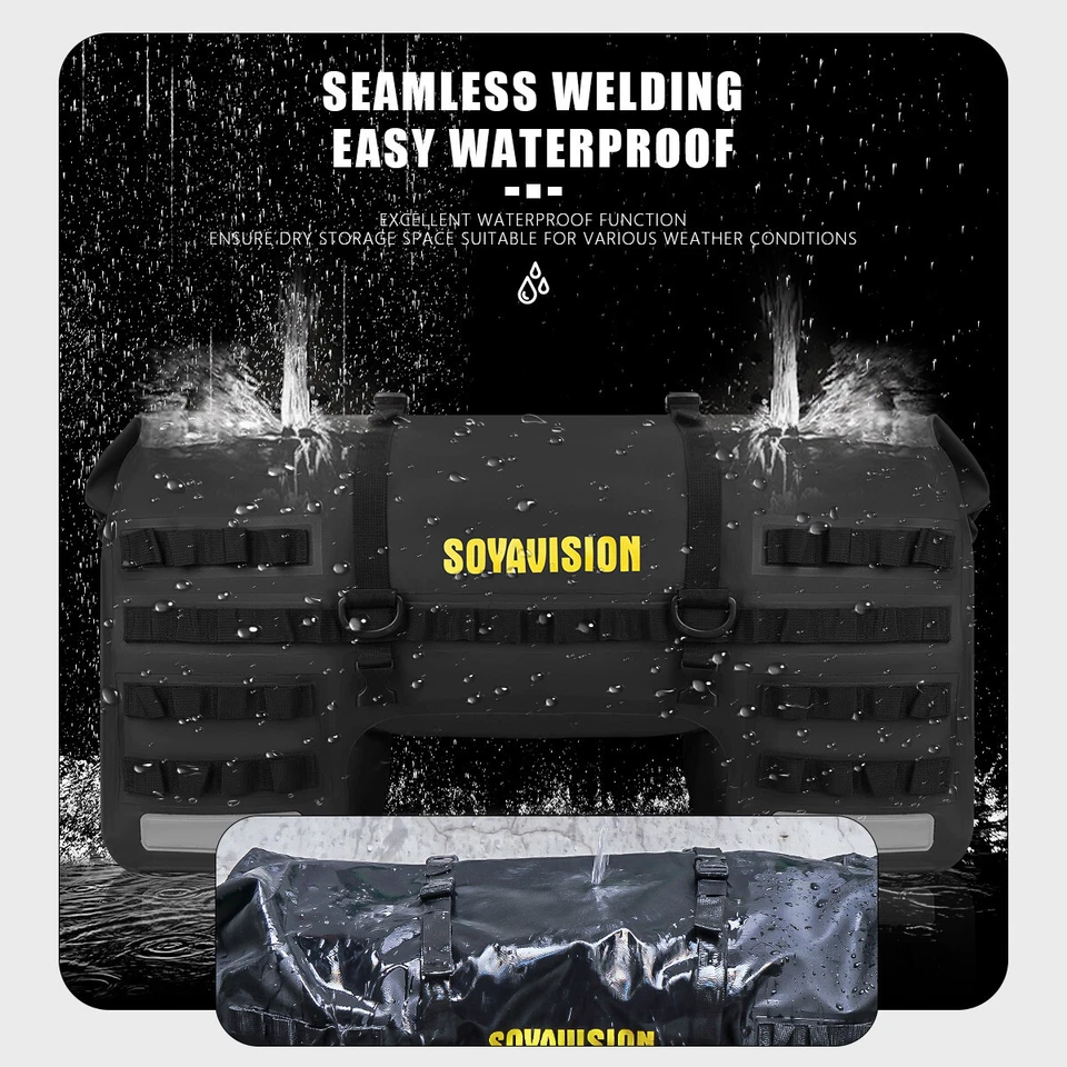 Водонепроницаемая мотоциклетная задняя сумка 50 л дорожный чемодан корзина сумка на заднее сиденье - Изображение 4 из 4