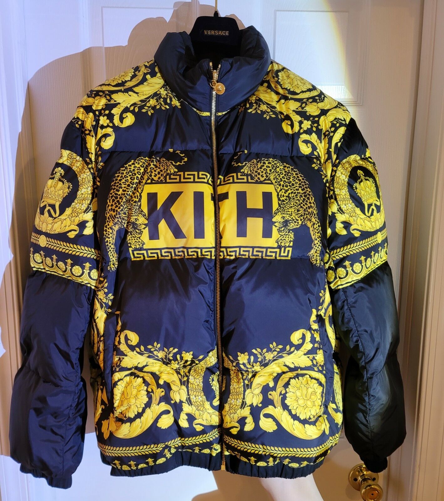 Versace Kith Collaboration Men's Puffer Reversible Jacket Coat Medusa Size  52 XL