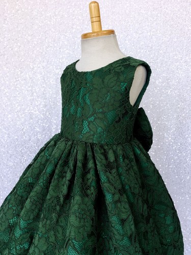 French Lace Floral Multi Color V-Back Junior Infant Dress Wedding Birthday Party - Picture 22 of 66