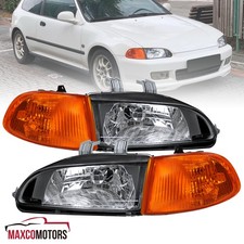 Black Headlightscorner Lamps Fits 1992-1995 Honda Civic 23dr Eg Eh Ej 92-95 Black Headlightscorner Lamps Fits 1992-1995 Honda Civic 23dr Eg Eh Ej 92-95
