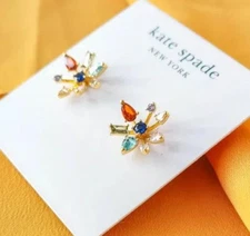 🍟 Kate Spade Firework flower statement Stud Earrings gold plated new