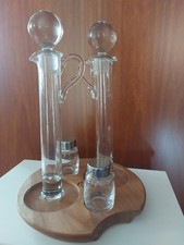 Set oliera da tavolo in vetro base Legno