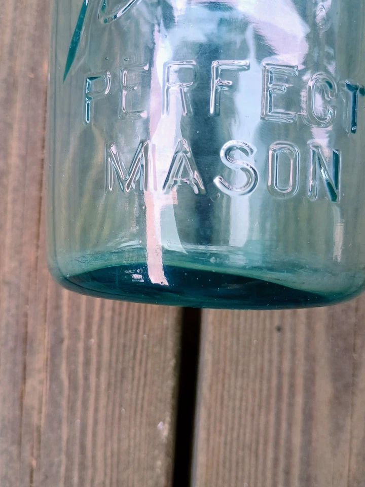 Rare vintage blue aqua ball perfect mason jar 1923-1933 #13 With Imperfection - Image 3 of 4