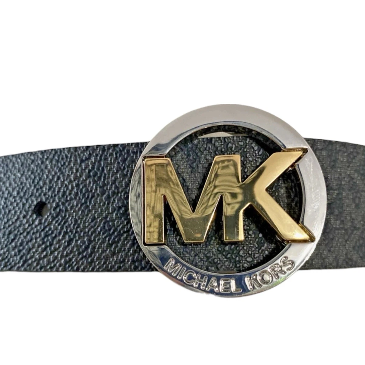 MICHAEL KORS Faux Vegan Leather MK Logo Belt Size Medium Michael Kors Faux Leather Size M Belts for Women for sale | eBay main image 2