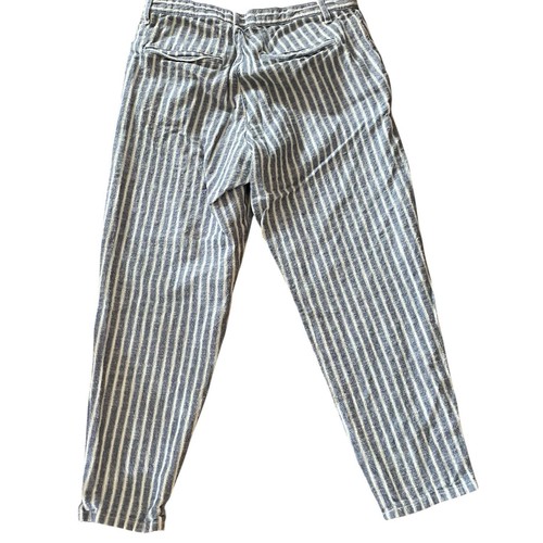 Pantalones al tobillo Zara para mujer cintura alta a rayas ajustados cónicos costa viaje azul 32 - Imagen 4 de 8