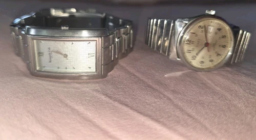 Vintage Mens Watch Lot Kenneth Cole & Timex Not Working Nice BANDS As Is PARTs