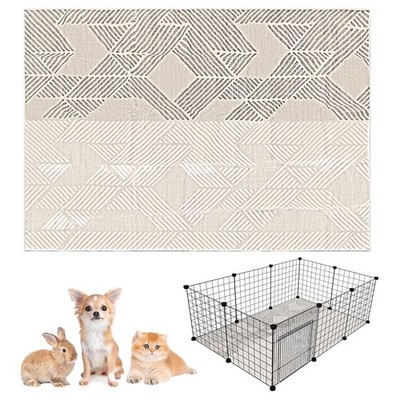 VCEPJH 55x78.7in Washable Bunny Floor Mat Rabbit Cage Liner Reusable Anti-slip