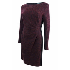 Lauren Ralph Lauren Dress Womens 0 Long Sleeve Sheath Ruched Career Workwear