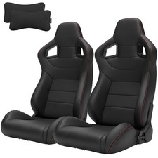 2pcs Universal Racing Seats For Mitsubishi Pvc Racing Seats W Dual Sliders