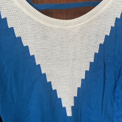 Only Love Collection Blue Knit Top 3/4th Sleeve Size M NWT Edge - Picture 2 of 10