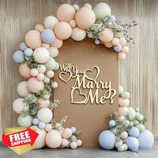 QWTOWFM Marry Me Sign Wedding Proposal Backdrop