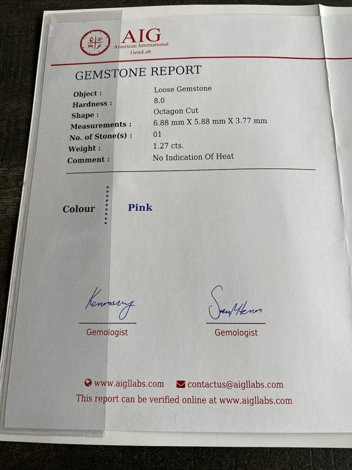 AIG Mahenge Spinell Pink 1,27 ct - Bild 3 von 4