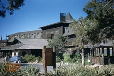 XX113-j Old 35mm Slide Photo-El Tovar Hotel -Grand Canyon -Red Kodachrome 1948