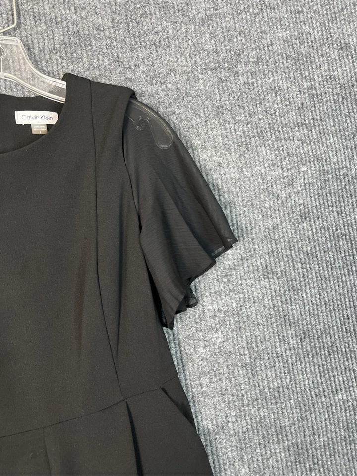 Mono Calvin Klein Mujer Pierna Ancha Talla 8 Negro Bolsillos Oficina Profesional Foto 3 de 4