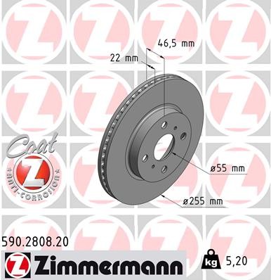2x BRAKE DISC 590.2808.20 FOR TOYOTA YARIS 2SZ-FE 1.3L 1ND-TV 1.4L 4cyl YARIS - Picture 2 of 6