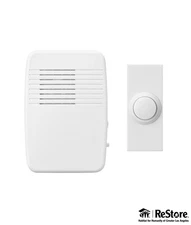 Utilitech Wireless Doorbell Kit Sensor 3 Melodies White Finish 6291122