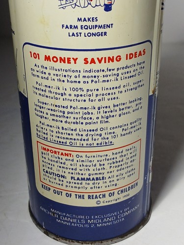 1950s ARCHER OIL CAN CONE TOP PINT OIL CAN Graphic Tin DECATUR ILLINOIS OIL CAN - Picture 15 of 21