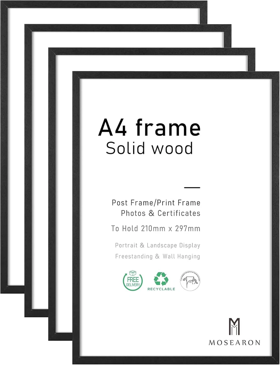 Photolini Set di 3 cornici portafoto in legno, 21 x 30 cm