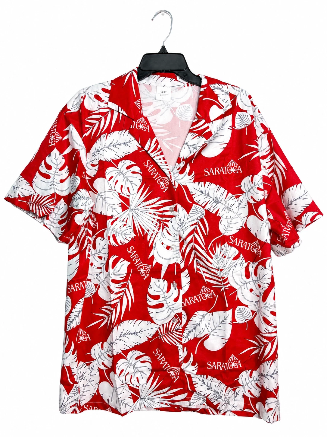 Saratoga Race Course Hawaiian Shirt Floral Track NYRA Mens XL 46" chest