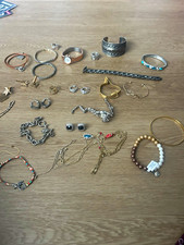 30 pieces Mixed Costume Jewelry Lot - Bracelets Necklaces Earrings Rings Watch
