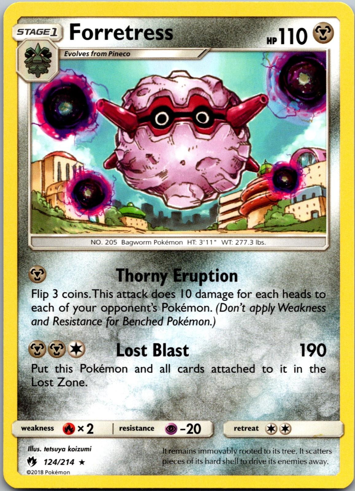 Forretress 124/214 Rare Lost Thunder Pokemon Near Mint