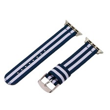 Navy/White/Navy 2 Piece RAF Nylon SS Watch Band for 38mm Apple Watch