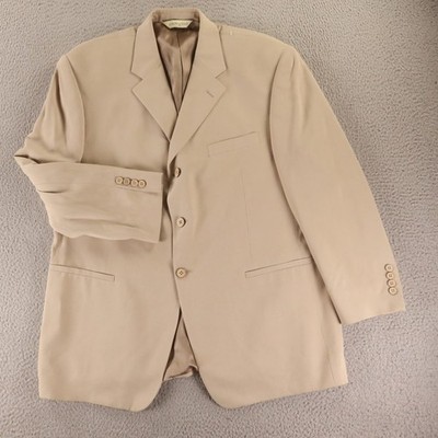 Joseph & Feiss Jacket 44S L Beige Waffle Weave Silk Blazer