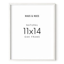 HAUS AND HUES White Oak Wood 11x14 Picture Frame - Modern Wall Art Display