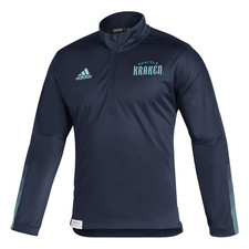adidas Sk Mock Neck Long Sleeve Quarter Zip Pullover Mens Blue Casual Athletic O