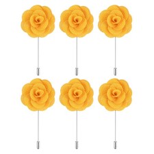 6 PCS Groom Rose Boutonnieres Pins For Men Wedding Ceremony Suit Decoration