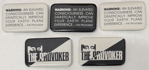 THE PROVOKER Magazine Button Lot X5 60s 70s 80s New Age Health Enviroment Canada